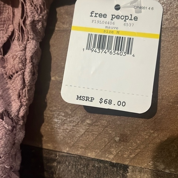 Free People Adella Lace Smock Back Ruffle Cotton Blend Back Detail Cami Mauve M - Picture 3 of 5